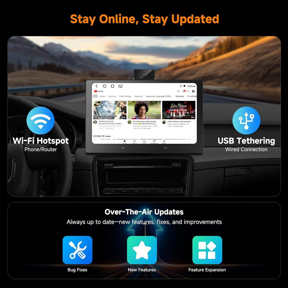 ATOTO 1280*720 9″ Screen Android 10 Portable Car Stereo GPS 4+32G AI WIFI Camera