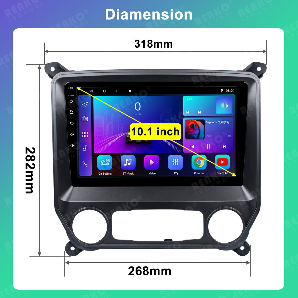 Carplay For 2013-2019 Chevrolet Silverado GMC Sierra Android 13 Car Radio 2+64G