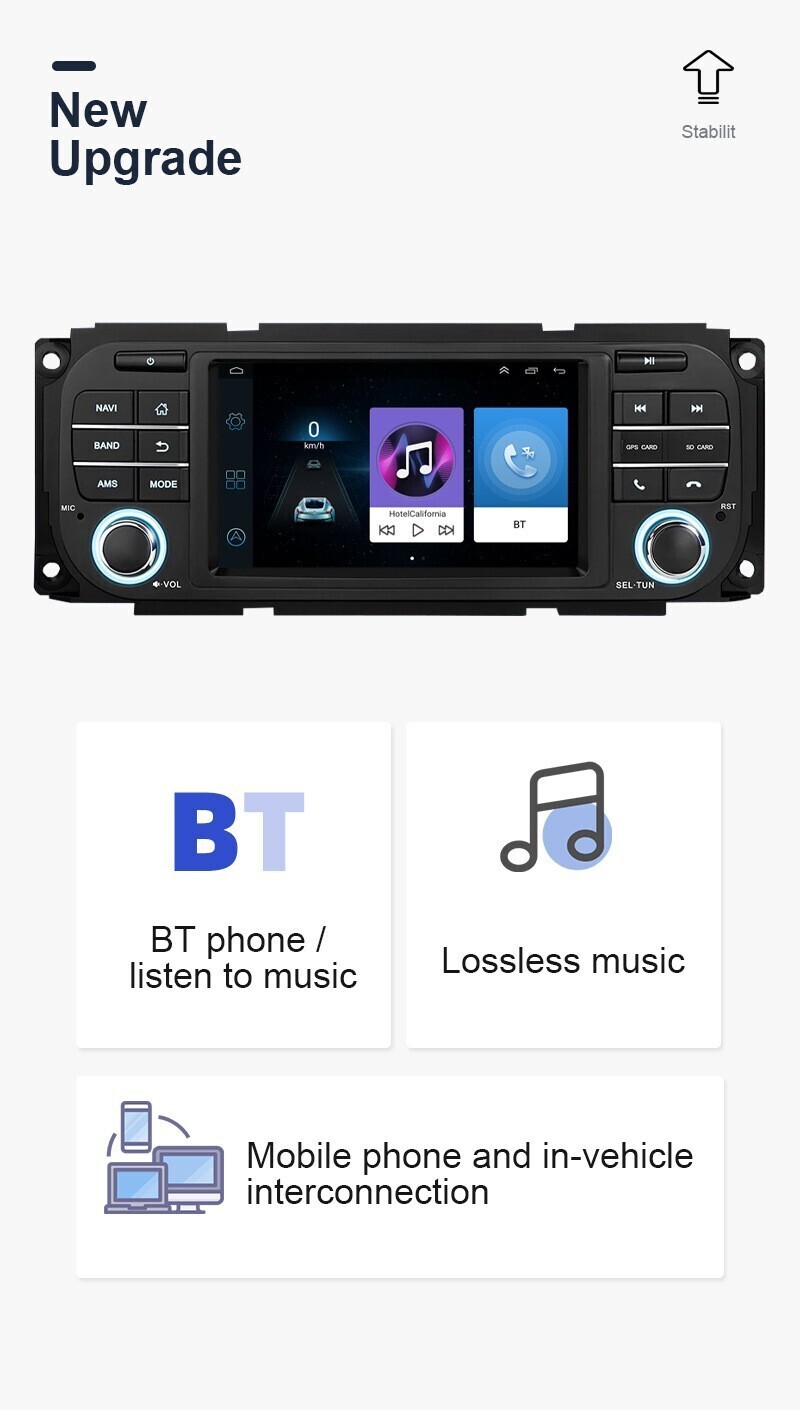 7” HD Car Radio GPS Navigation Android 2+32GB For Dodge RAM Jeep Chrysler 300