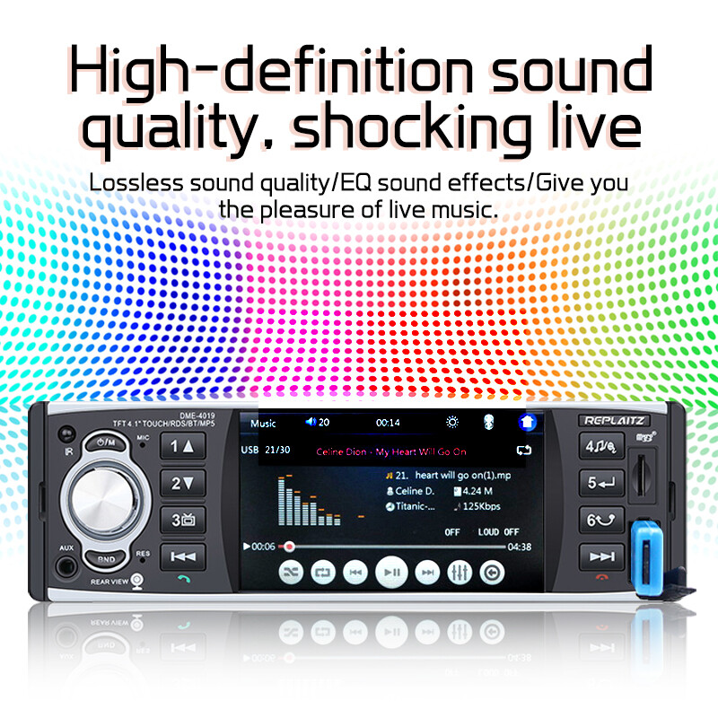 1 Din 4.1″ Car MP5 Player Touch Screen Car Stereo Radio Bluetooth RDS FM AM CAM