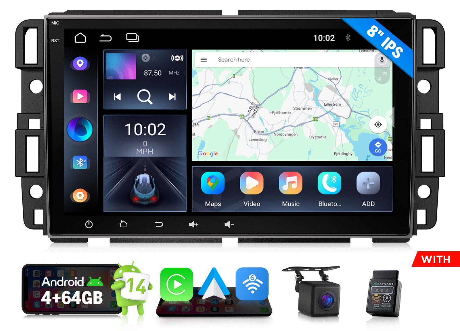 8″Android Auto Car Radio for GMC Acadia Apple CarPlay GPS Navigation Touchscreen