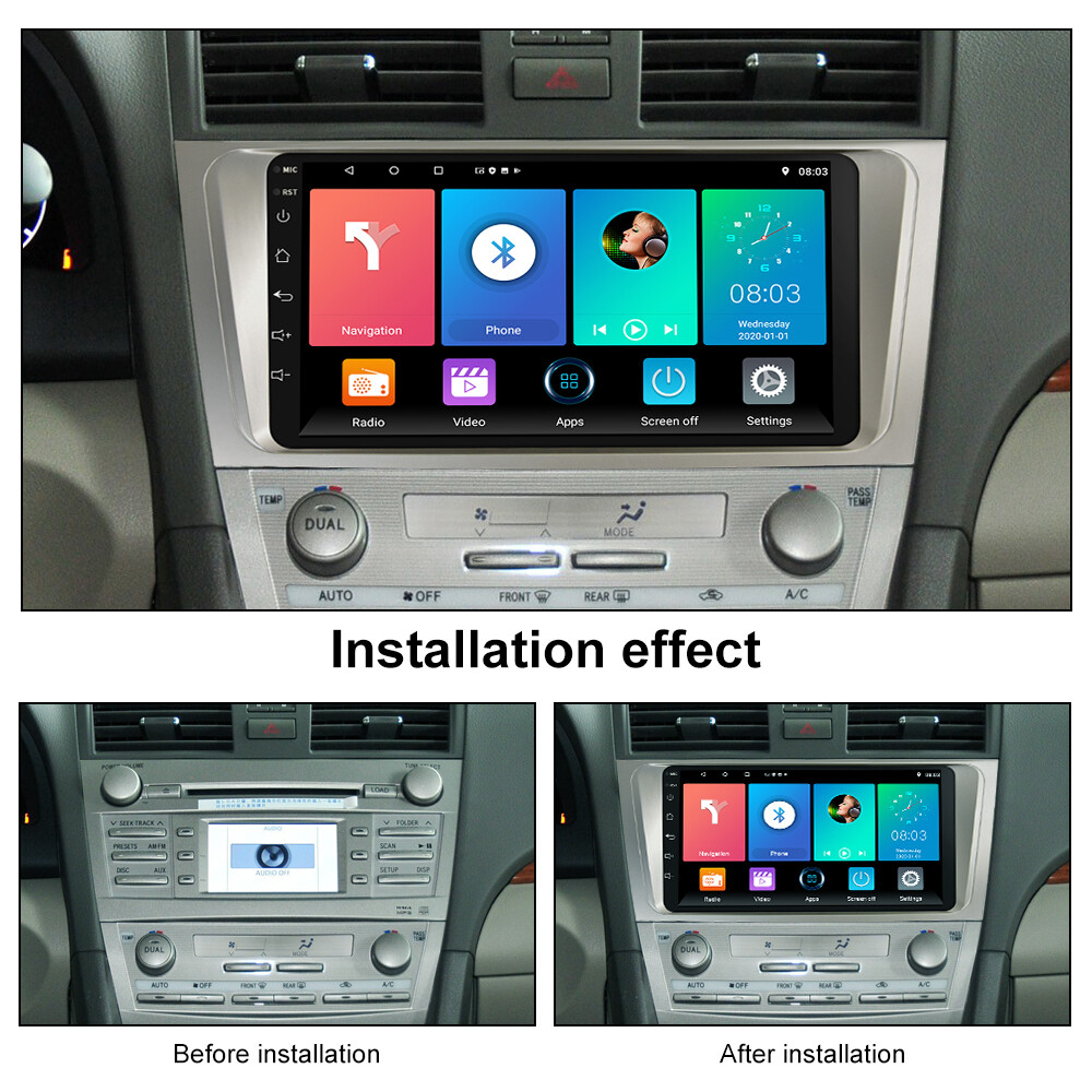 Android 15 Apple CarPlay GPS Navi For Toyota Camry 2007-2011 Car Stereo Radio