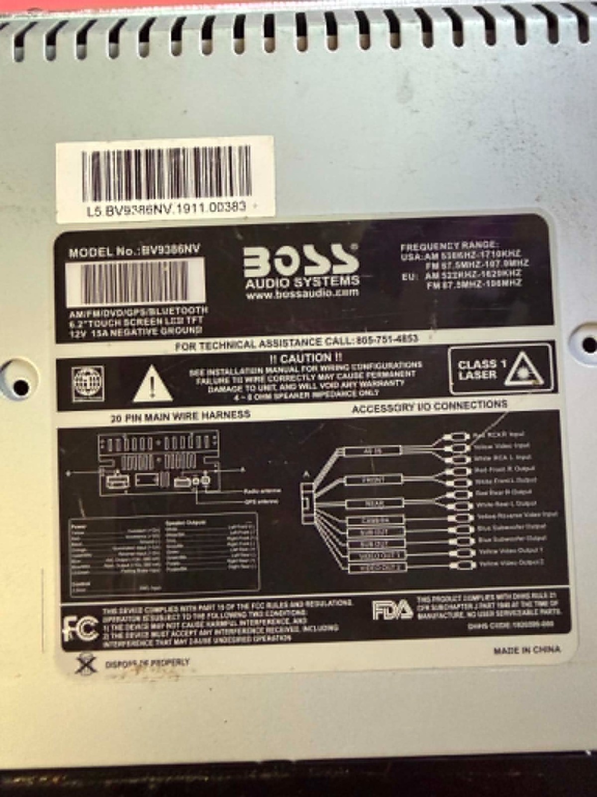 Boss Audio Systems BV9386NV car radio receiver – WIRES NOT INCLUDED