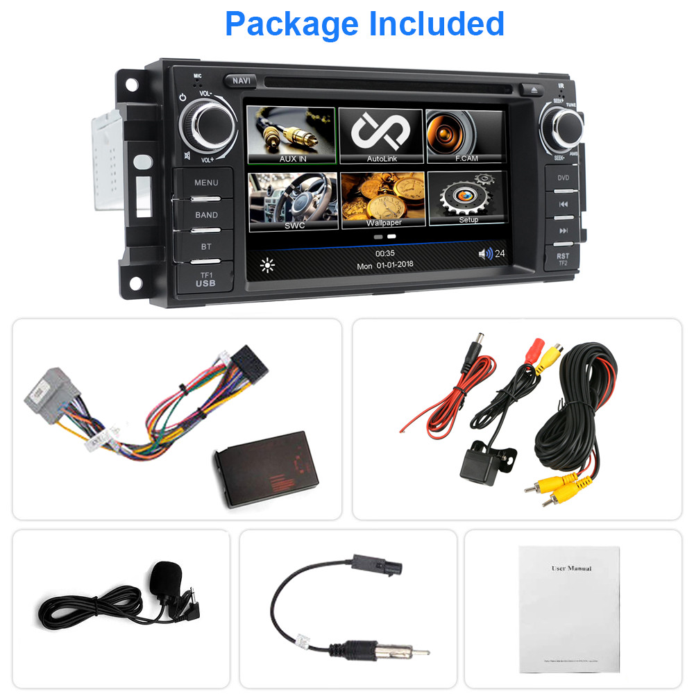 7″ Double Din Car Stereo GPS FM Radio CD DVD Player Bluetooth with Backup Camera