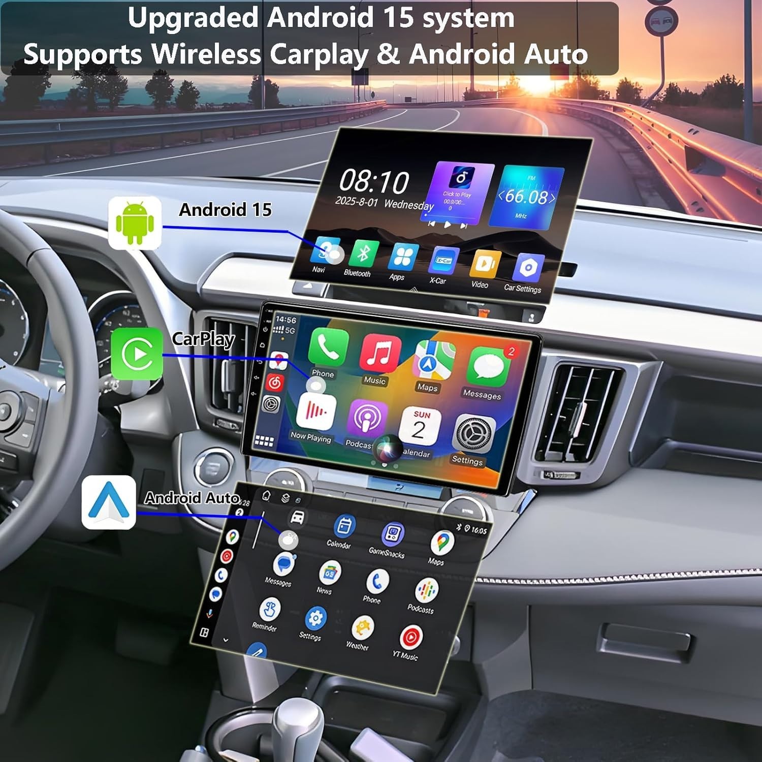 Car Radio Stereo for Toyota RAV4 2013-2018: 8-Core 4GB+64GB 10Inch