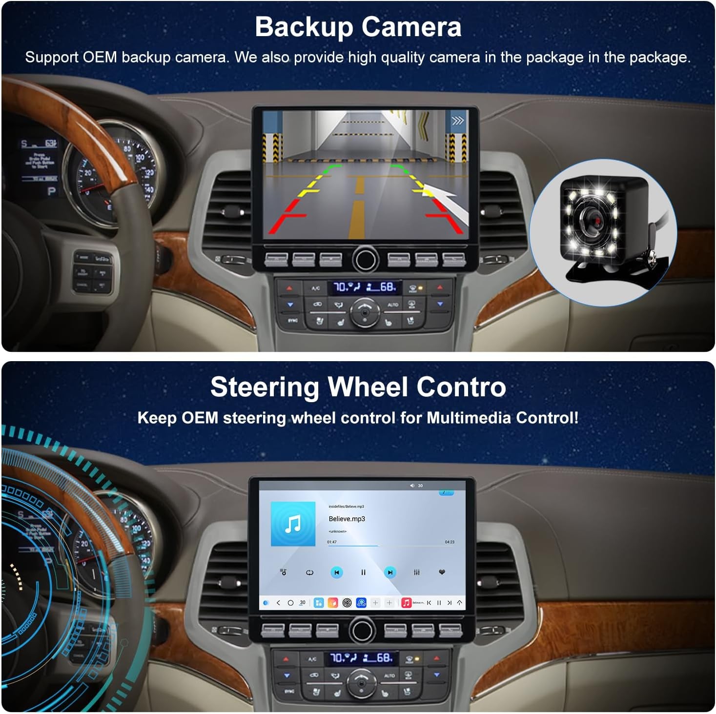 Jeep Grand Cherokee 4G LTE QLED Radio 2011-2013 Upgrade