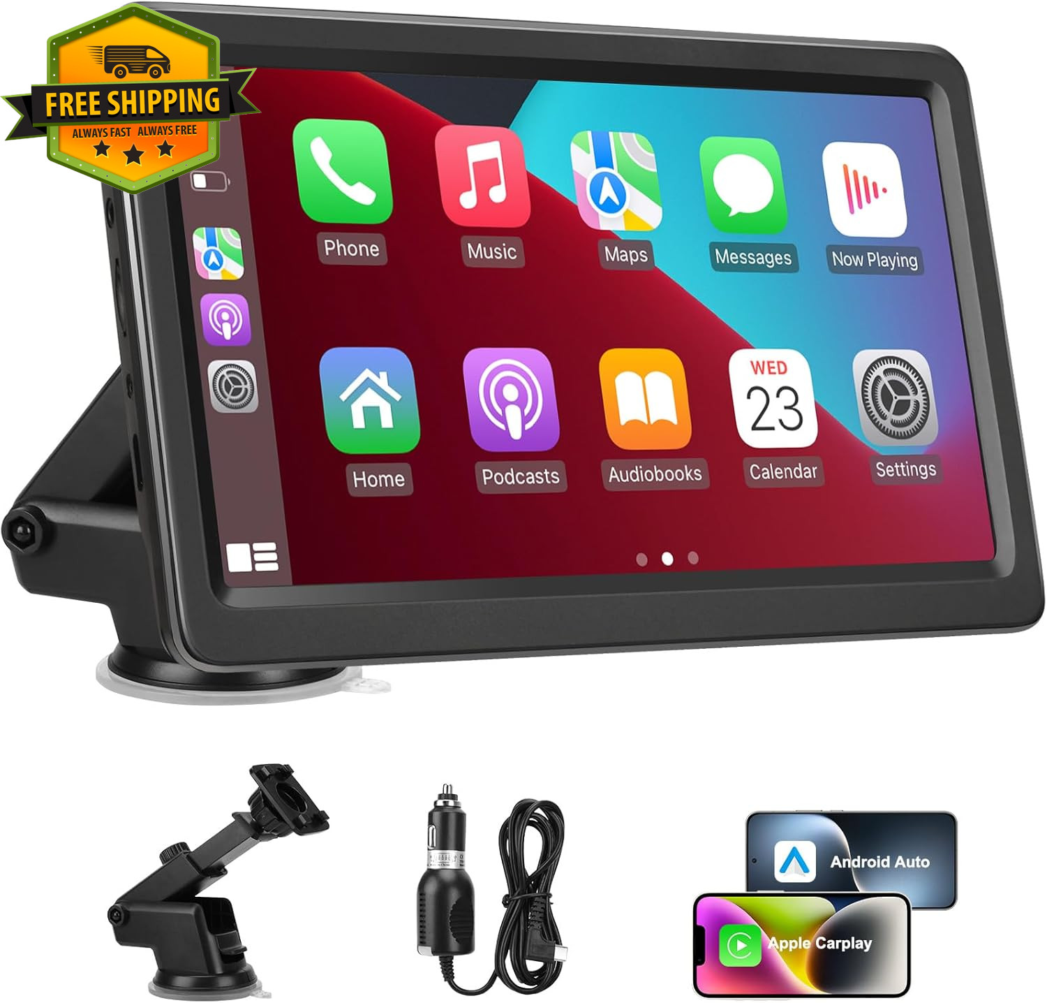 CarPlay Screen 7” Wireless Android Auto HD Touch GPS Bluetooth Plug Play