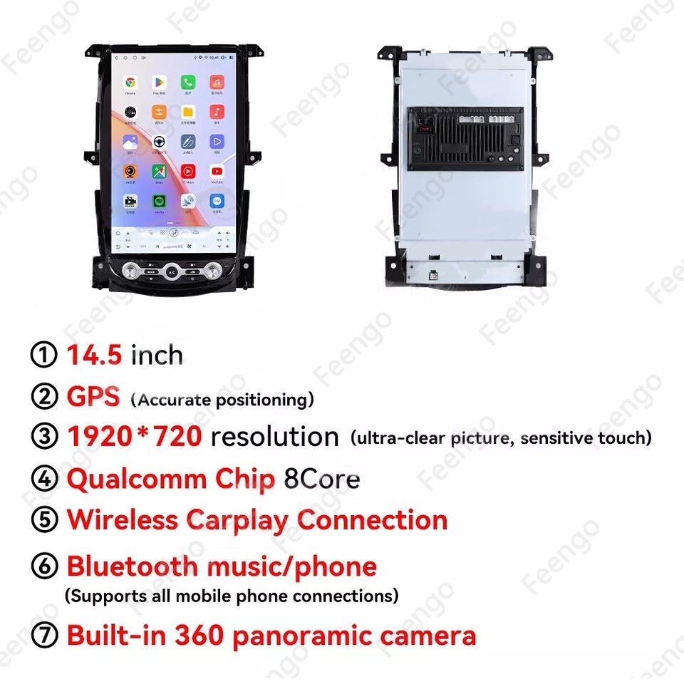 14.5″ Tesla Style Car Radio Stereo GPS Carplay Head Unit For Nissan 370Z 2005-19