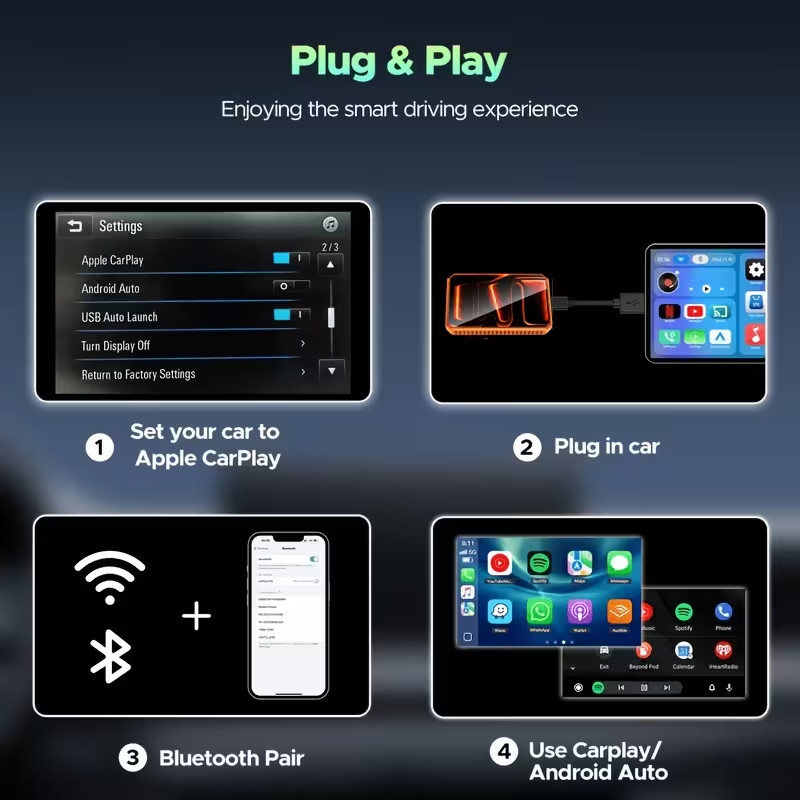3 In 1 Android12 Wireless CarPlay AI Box Adapter/Android Auto-Multimedia Adapter