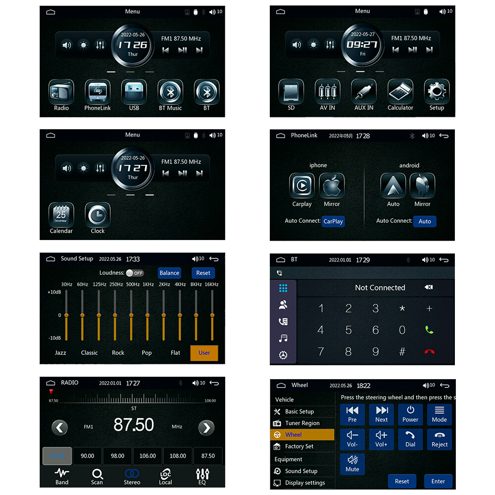 Single 1DIN CarPlay Car Stereo Radio Touch Screen Head Unit FM Bluetooth +Camera