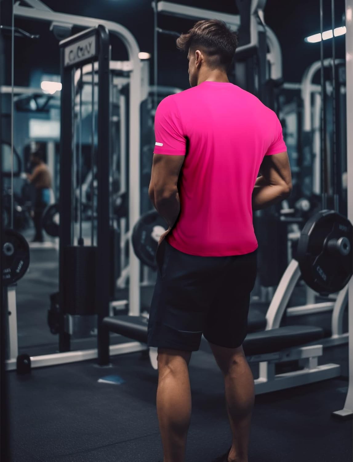 Mens Workout Shirts Fitted, Quick Dry Gym Tshirts Running Athletic Top Moisture