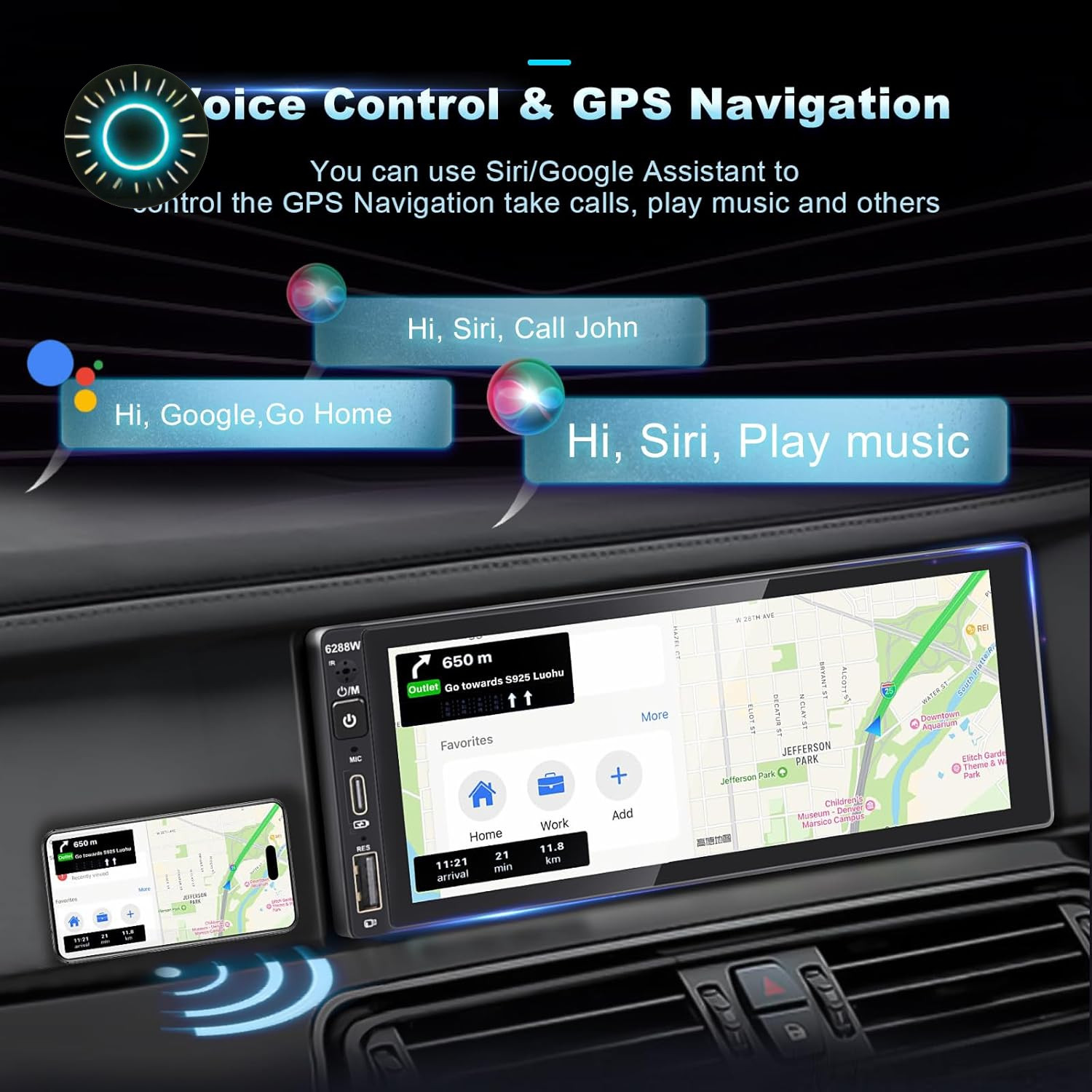 Wireless Single Din Car Stereo with Apple Carplay Ips Touch Screen Car Radio wit