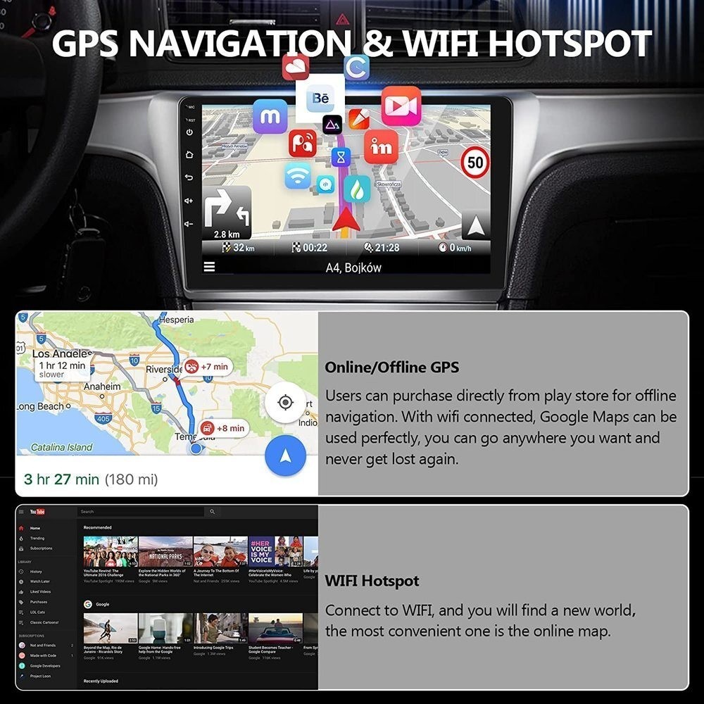 Radio Carplay For 2009-2013 Honda Fit FM RDS Touchscreen Head Unit w/Cam