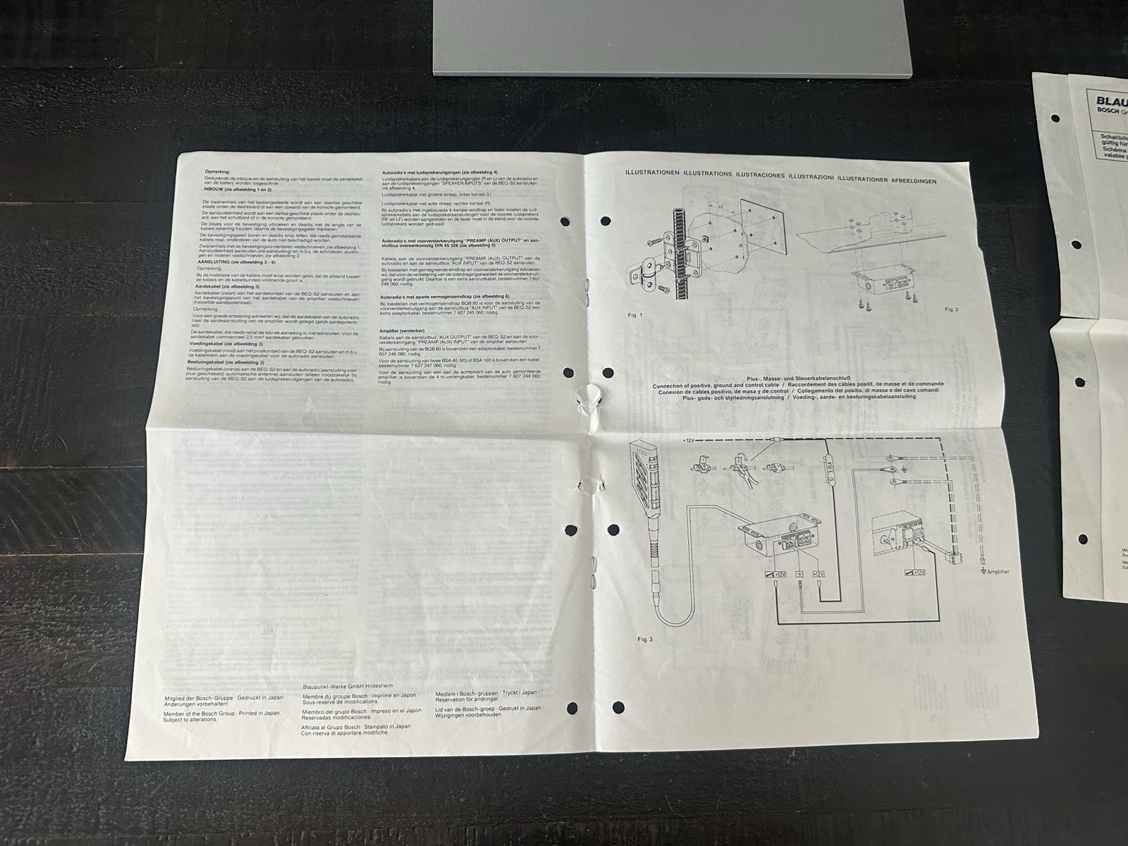 Blaupunkt Gooseneck Equalizer BEQ-S2 EQ Operating User Manual Book Porsche