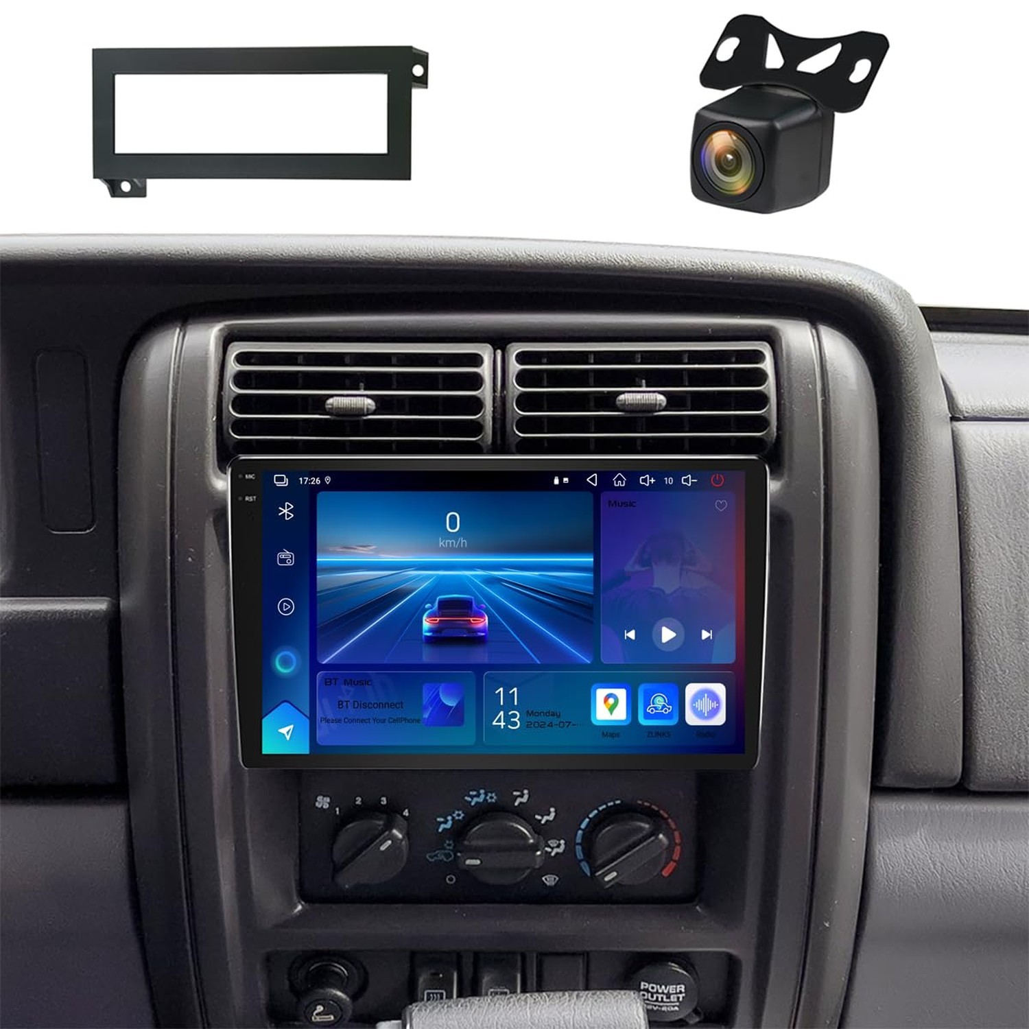 4+64G Car Radio for Jeep Cherokee 1997-2001 Wrangler 1997-2002 with Carplay A…