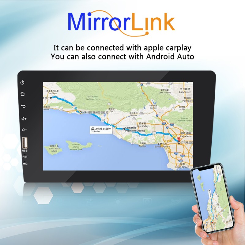 2Din Touch Screen Player Car Radio 8″ Bluetooth FM Built-in Carplay Android Auto