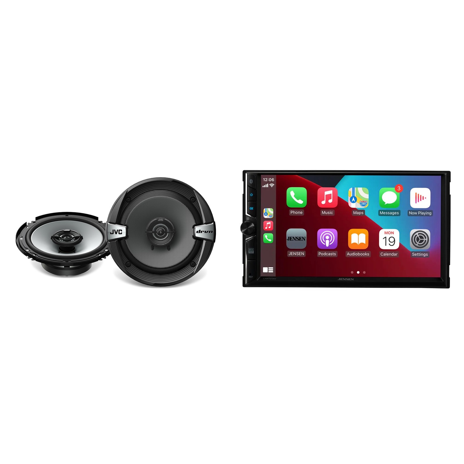 Jensen CAR723W 7″ Multimedia Rec + JVC CS-DR162 6.5″ Speakers