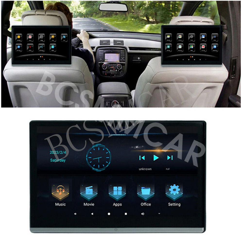 Dual HMDI Car Headrest Monitor Touch Screen Video Music Player For Car Rear Seat