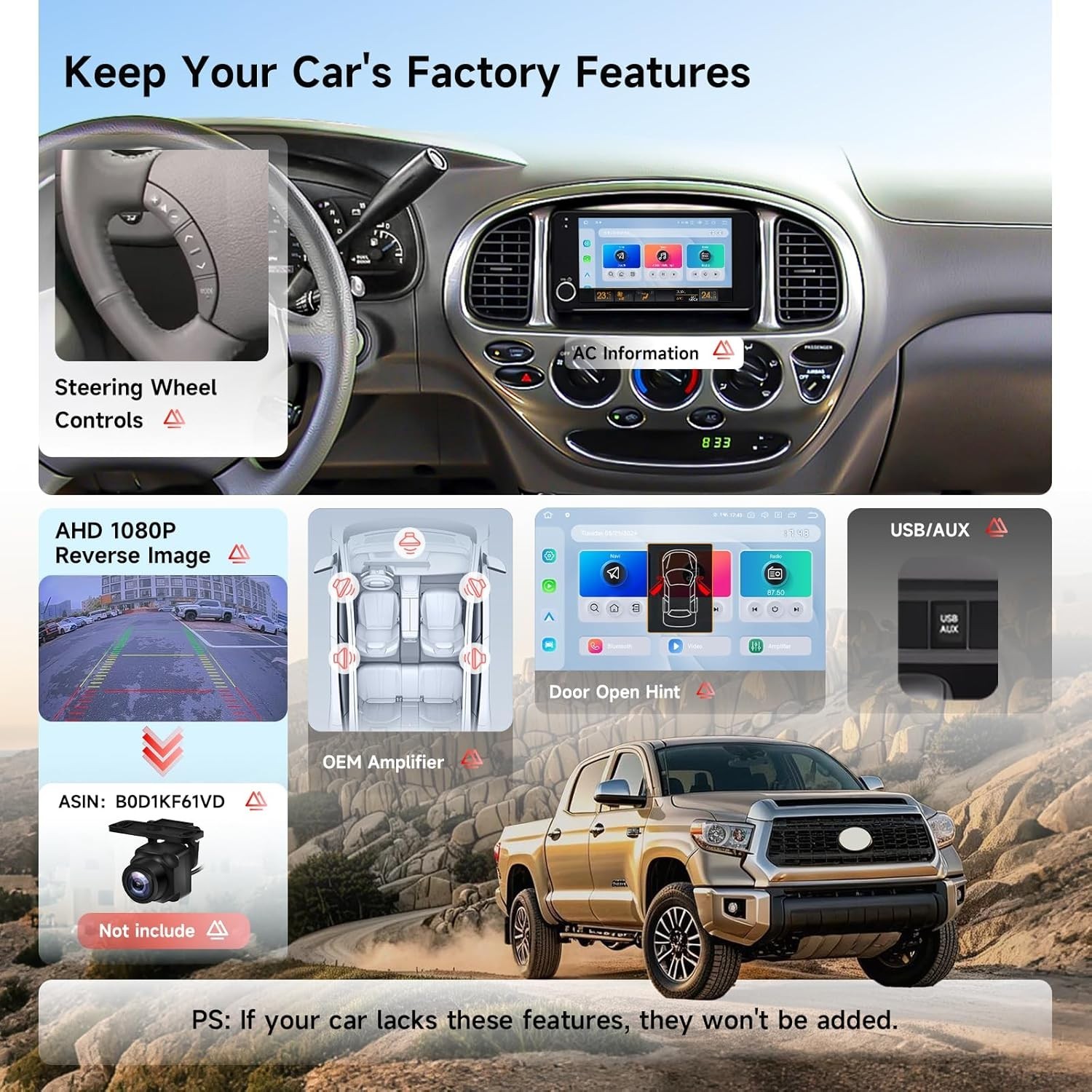 Dasaita 7” Double Din Car Stereo for Toyota Universal Radio WiFi Head Unit GPS
