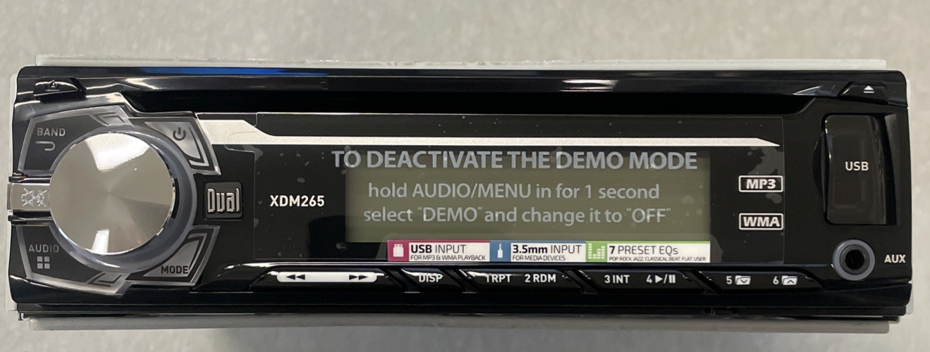 XDM265 Dual AM/FM CD Receiver, USB Input, 3.5mm Input with Detachable Face