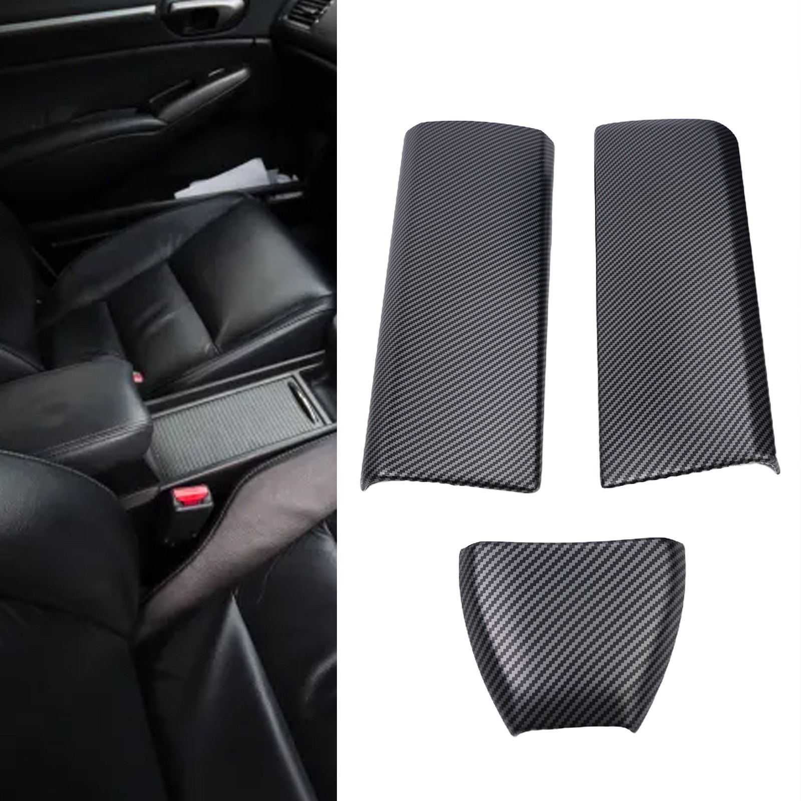 For Benz ML350 X166 W166 Carbon Fiber Texture Console Armrest Panel Cover Trim