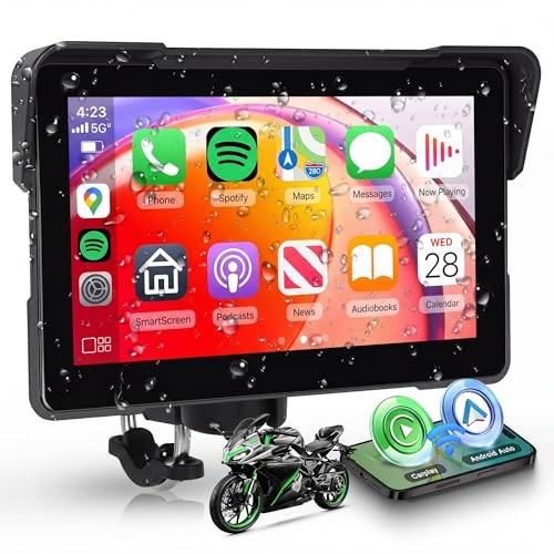 Motorcycle CarPlay Screen Portable Wireless Carplay Android Auto for 7 Inch