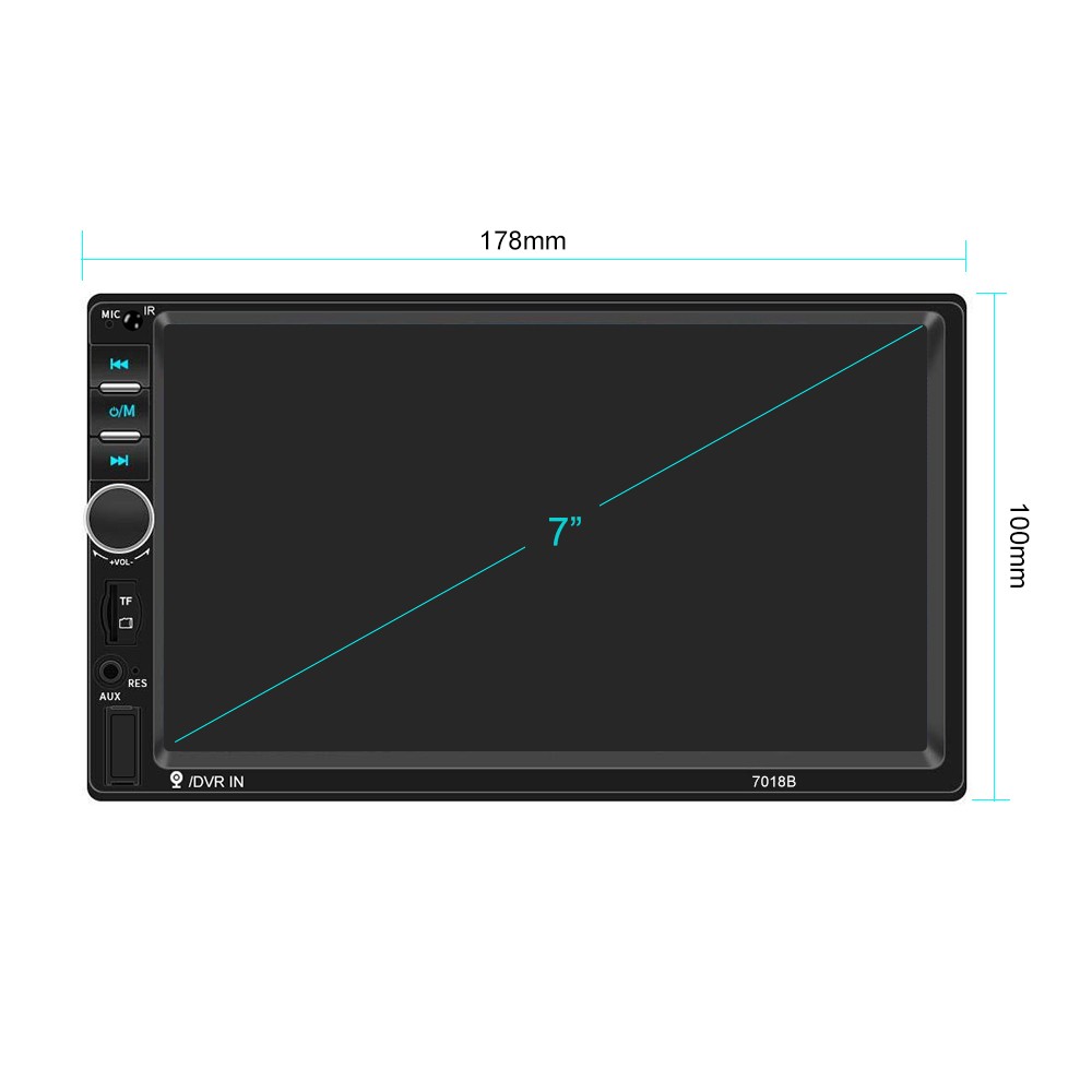 Car Stereo Radio 7″ Double 2 Din Touch Screen Bluetooth Mirror-Link FM USB AUX