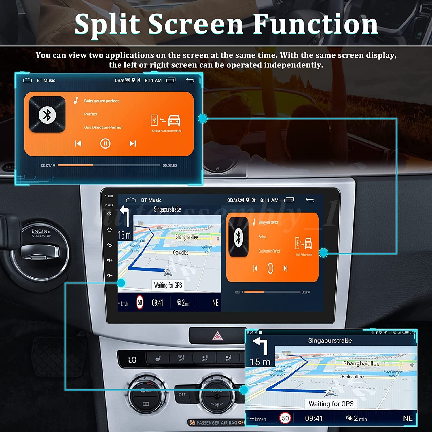 Android 16 Carplay GPS Navi WiFi Double 2Din Touch Screen Car Stereo Radio 10.1″