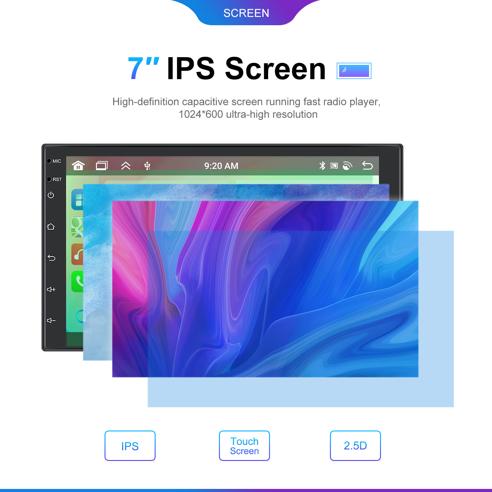 7″ Android 13 Carplay Double 2 Din Car Stereo Radio 4G+64G 8 Core GPS DSP Camera