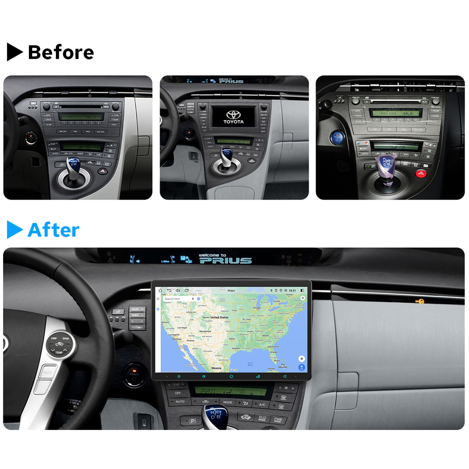 11.6 inch Plug & Play Head Unit For Toyota Prius (LHD) with Android Auto DSP FM