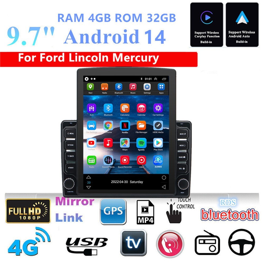 Car MP5 Player FM Radio Android 14 Mirror Link For Lincoln MKX Mark LT 2007-2008