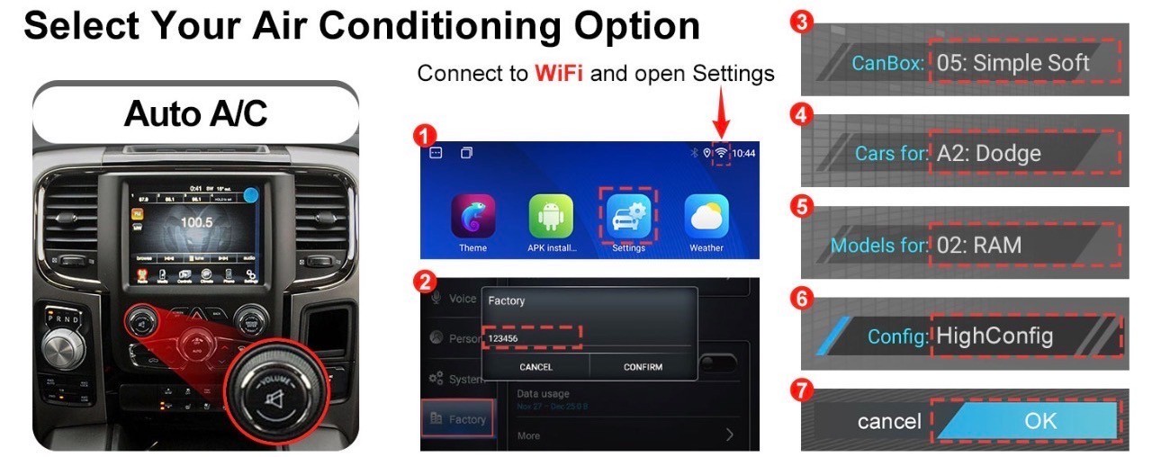 10.4″ Car Radio Upgrade Dash Kit for 13-18 Dodge Ram Android 13 8Core 4+64GB
