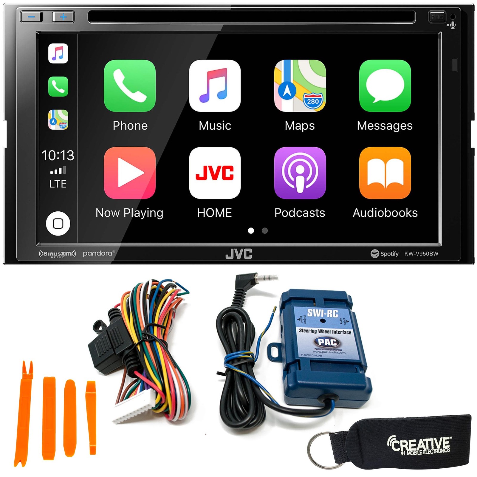 JVC KW-V950BW CarPlay Wireless Android Auto Steering Wheel Control Interface