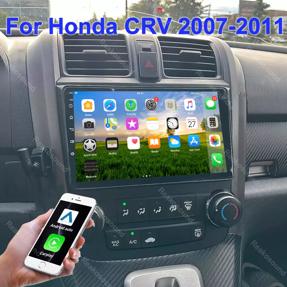 For 2007-2011 Honda CRV Android 13 Carplay Car Stereo Radio GPS Nav FM Bluetooth
