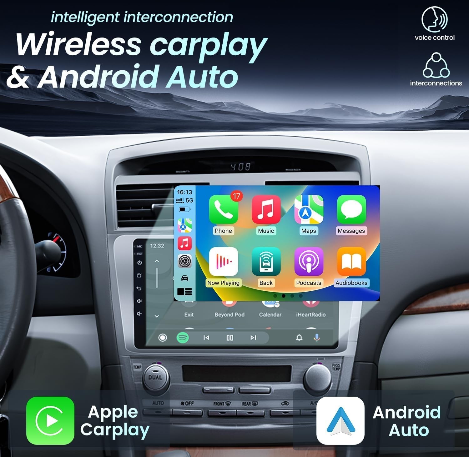 2+64G 1280*800 Carplay For 2007-2011 TOYOTA CAMRY Car Stereo Radio Backup Camera