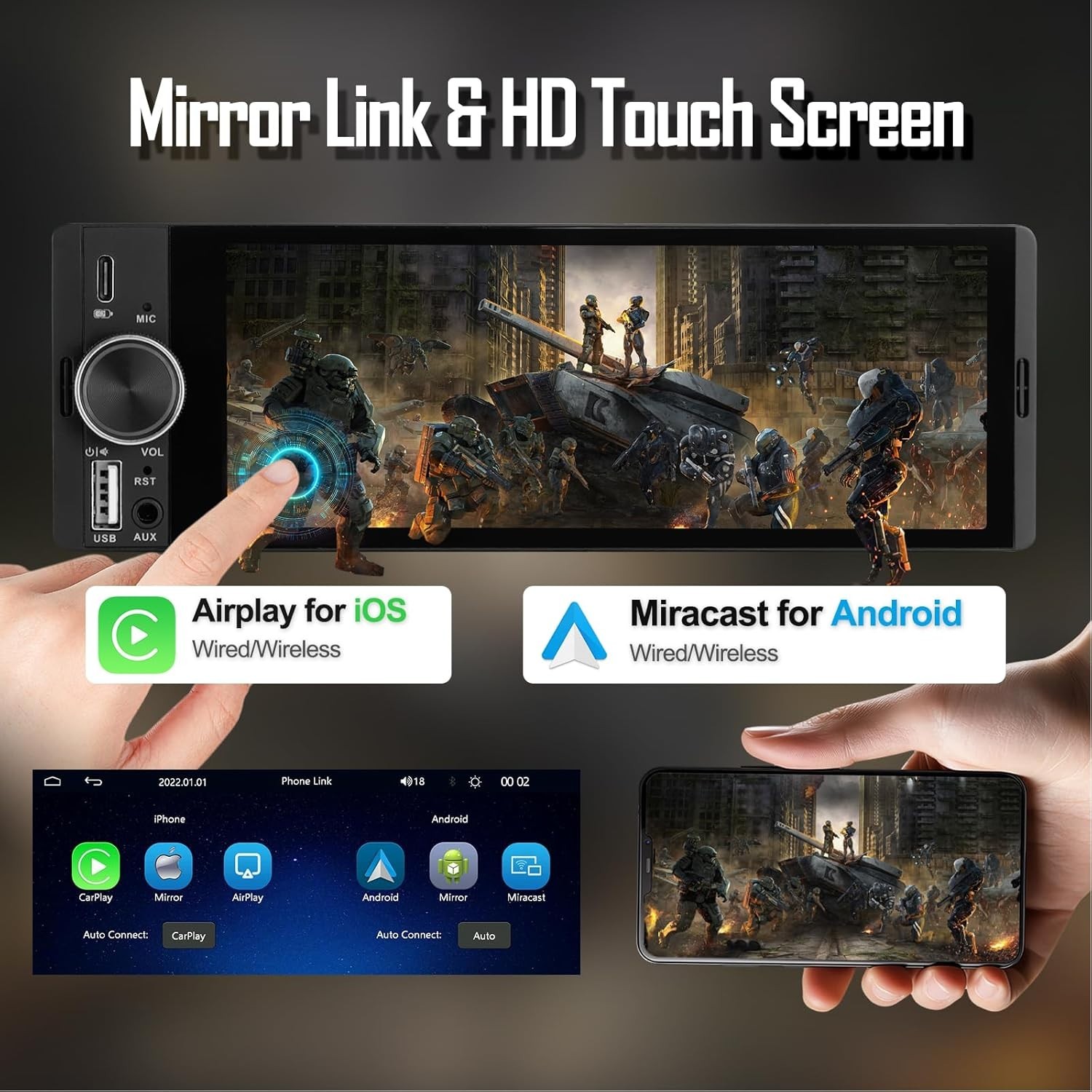All-in-One Car Multimedia System: 6.36” Display, GPS, Bluetooth & Safety Cam