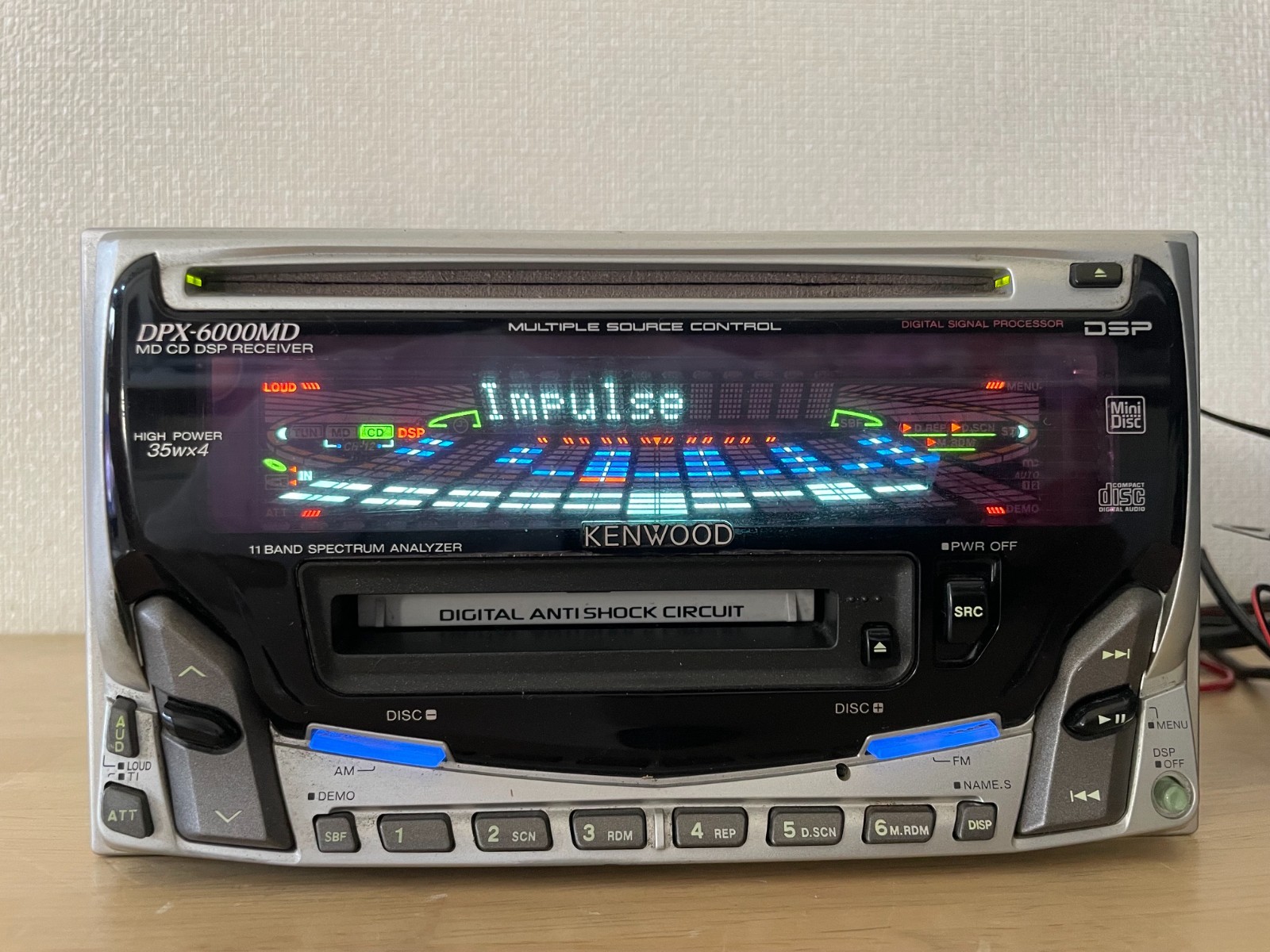 Kenwood DPX-6000MD 2DIN Car Audio CD MD Bluetooth Player Tested Working
