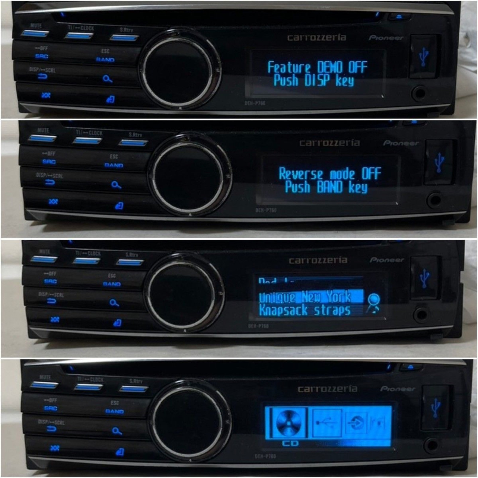 Used Pioneer Carrozzeria DEH-P760 Car Audio 1DIN CD USB AUX Japan
