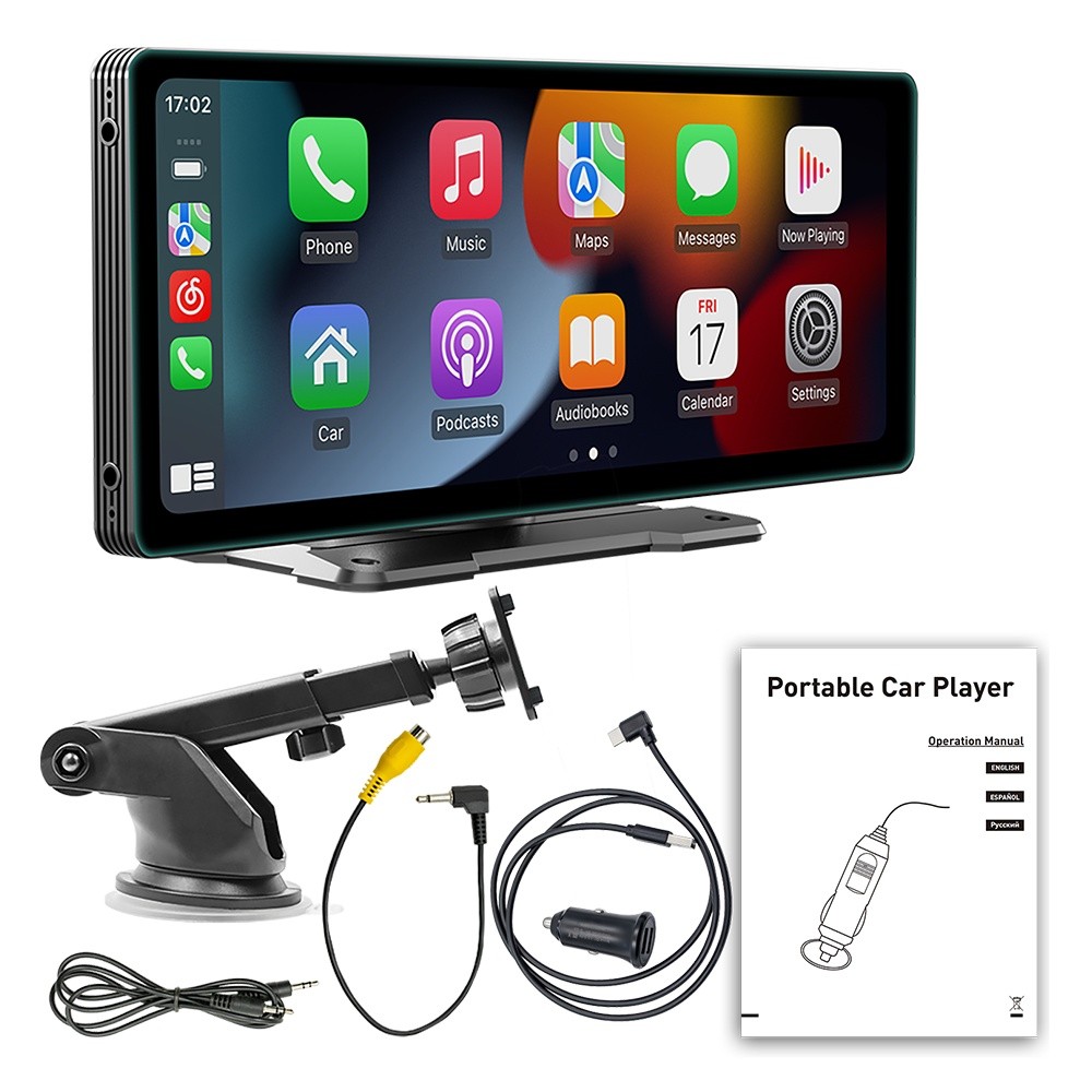 10″ Car Stereo Radio Touch Screen Carplay WIFI GPS Voice Control W/360° Mounting