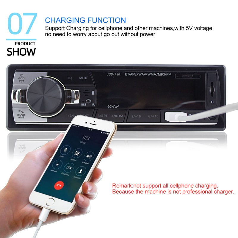 1 Din Bluetooth FM MP3 USB SD AUX With Remote Control Car Radio Receiver