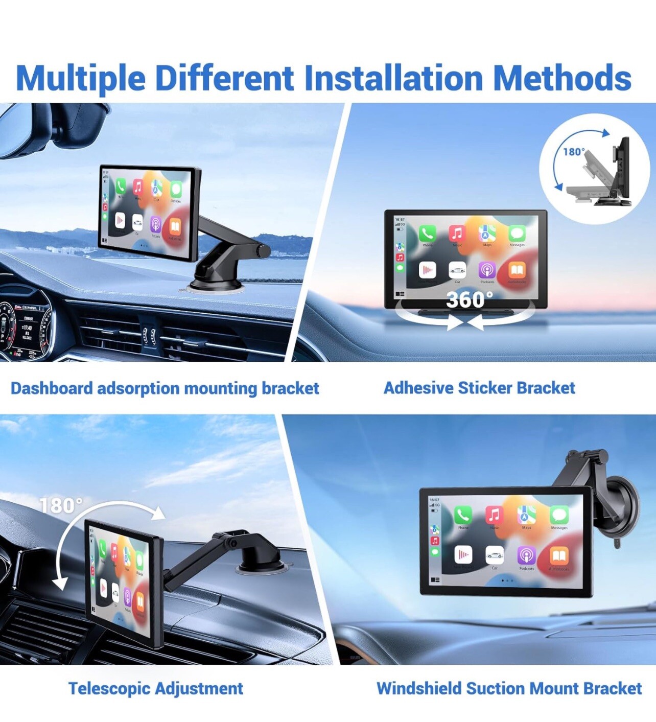 Wireless Carplay Touchscreen with 2.5K Dash Cam