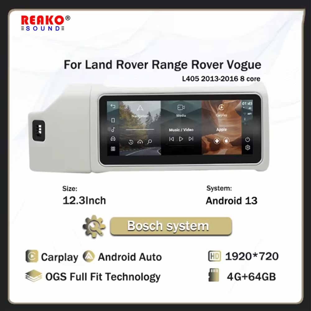 4+64G 12.3″ Carplay Per Land Rover Range Rover Vogue 2013-2017 Android13 BT GPS