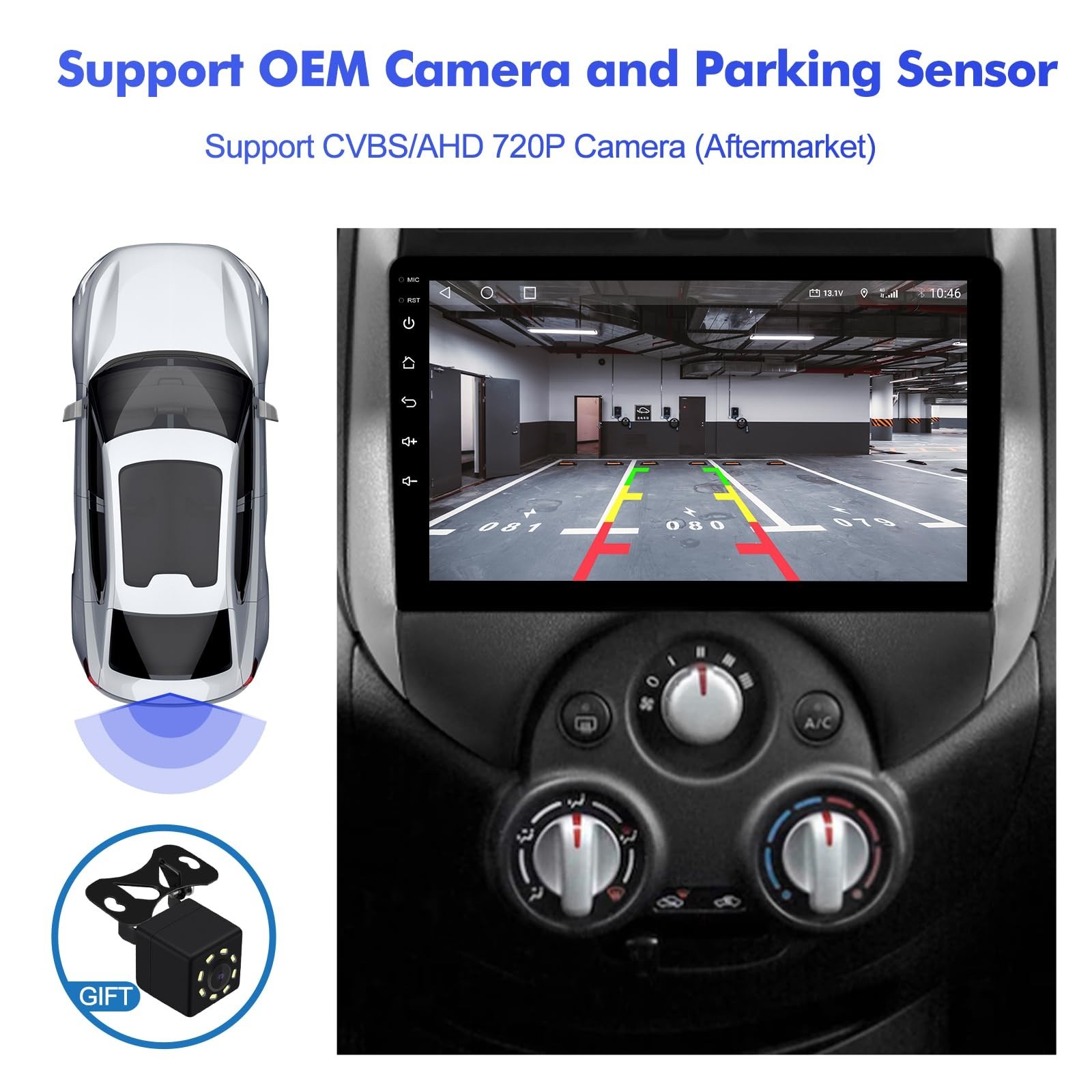 2+32G Android 12 Double Din Car Stereo for Nissan Versa Note 2014-2018 with 9 In