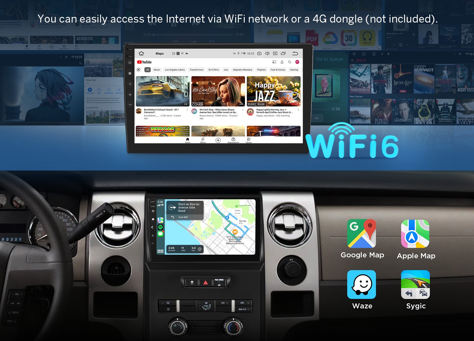 Eonon FDF1X6 Android Auto 13 9″ Car Radio Stereo GPS CarPlay for Ford F150 09-12