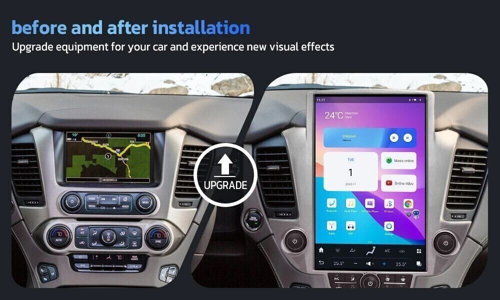 14.4″Car Stereo Radio Auto Android Carplay 8+128G For 14-20 Chevy Suburban Tahoe
