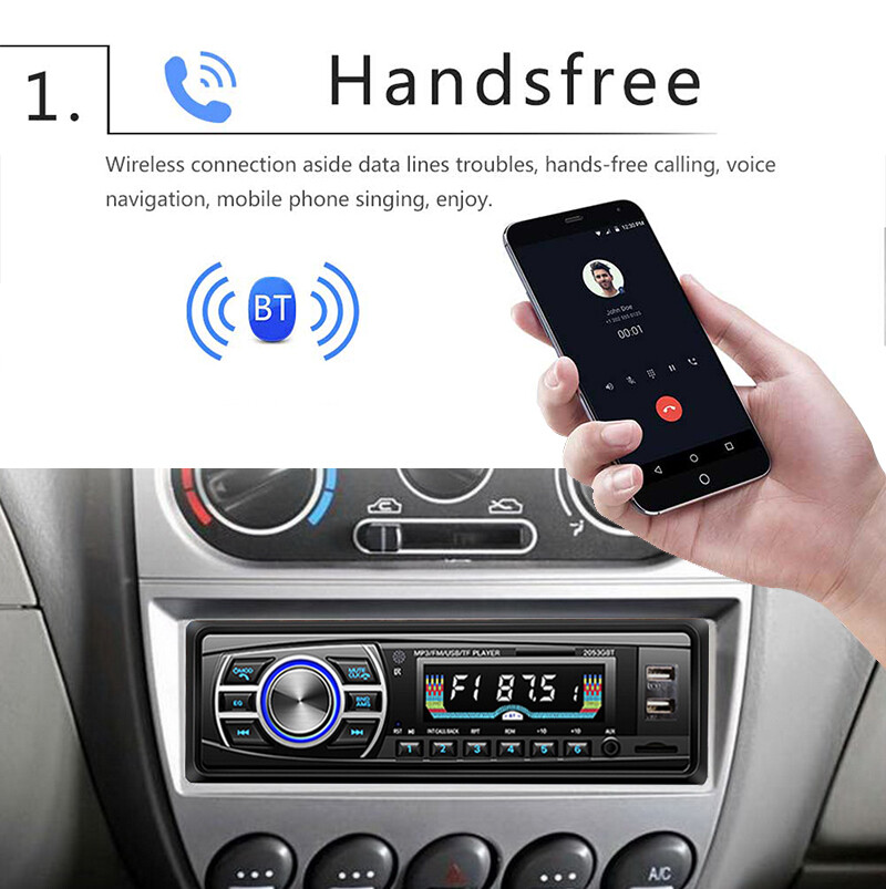 Single 1 Din Car Radio Bluetooth In-Dash Audio Unit Car MP3 Player FM/USB/AUX/TF
