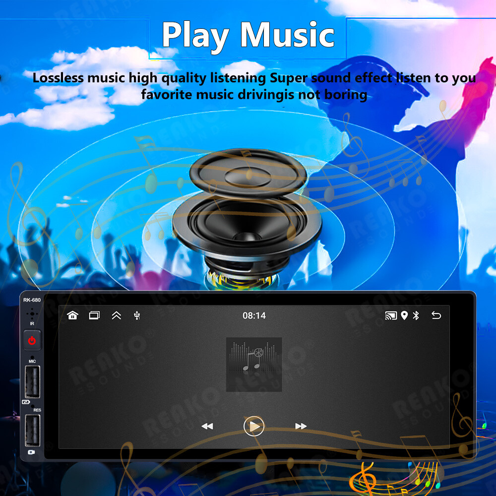 Android 12 Single 1 Din 6.9″ Bluetooth GPS WIFI Touch Screen Car Stereo FM Radio