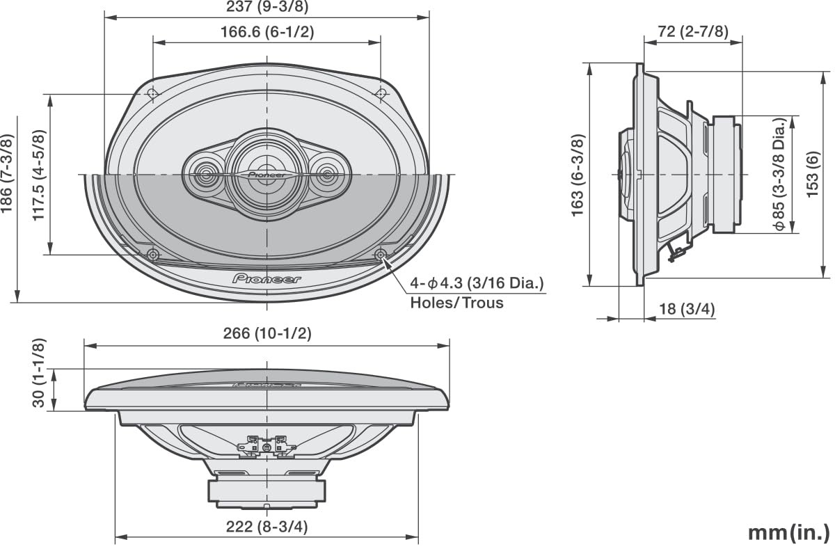 6×9 4-Way Speakers Pair TS-A6971F 600W Max Balanced Sound Smooth Treble