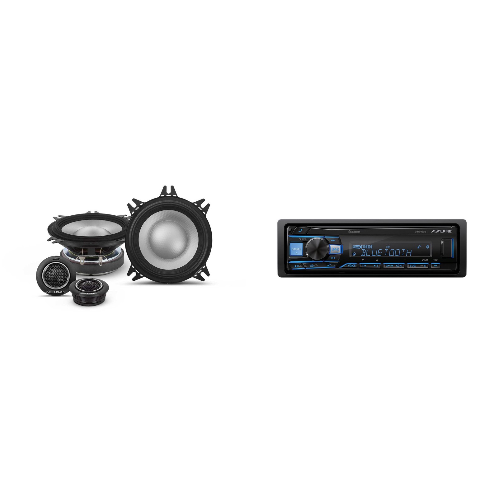 Alpine UTE-63BT Mech-less Digital Bluetooth Media Receiver with 1 Pair Alpine…