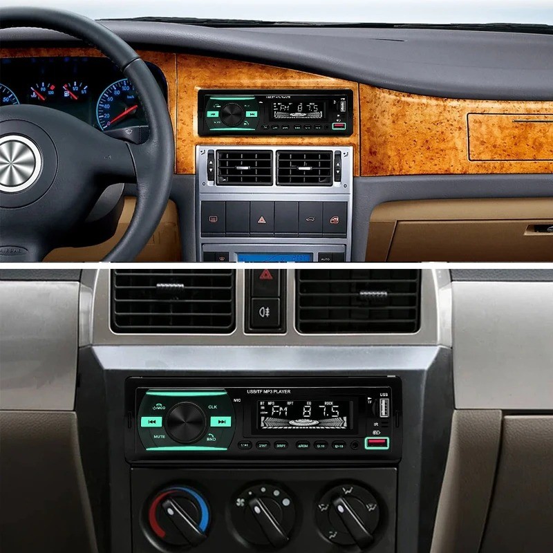 Single Din Car Stereo Bluetooth Receiver with USB FM Radio Aux SD Input Player